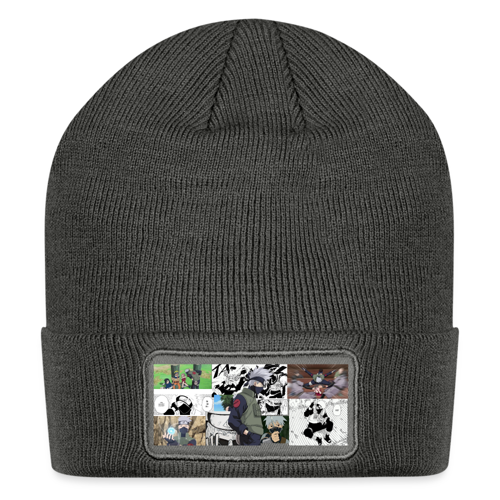 Kakashi Hatake-Patch Beanie - charcoal grey