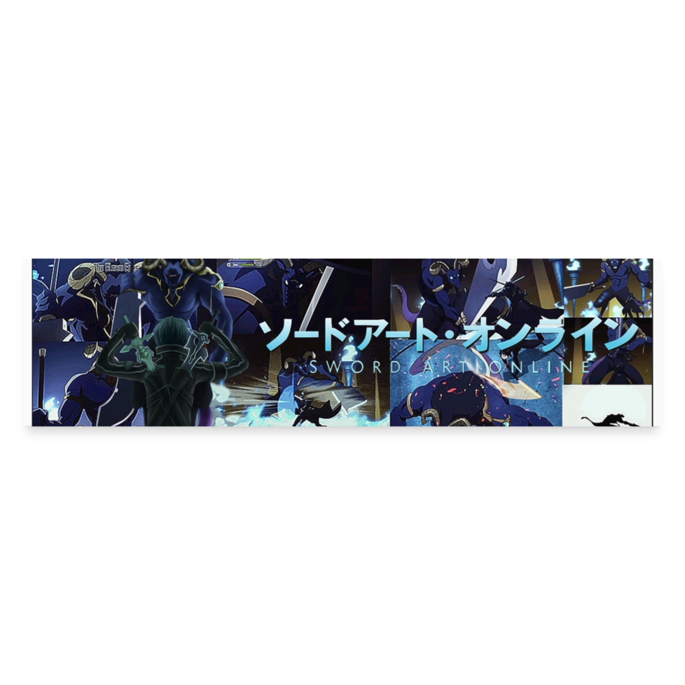 Sword Art Online Kirito vs The Gleam Eyes-Slap Sticker - white matte
