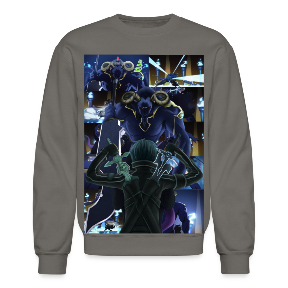 Sword Art Online Kirito vs The Gleam Eyes-Crewneck Sweatshirt - asphalt gray