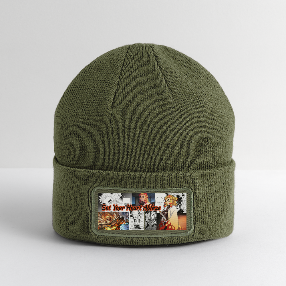 Patch Beanie- Demon Slayer Kyojuro - olive