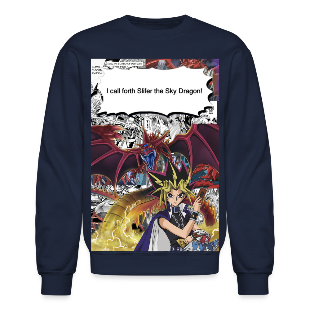 Yami Yugi & Slifer the Sky Dragon-Crewneck Sweatshirt - navy