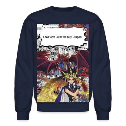 Yami Yugi & Slifer the Sky Dragon-Crewneck Sweatshirt - navy