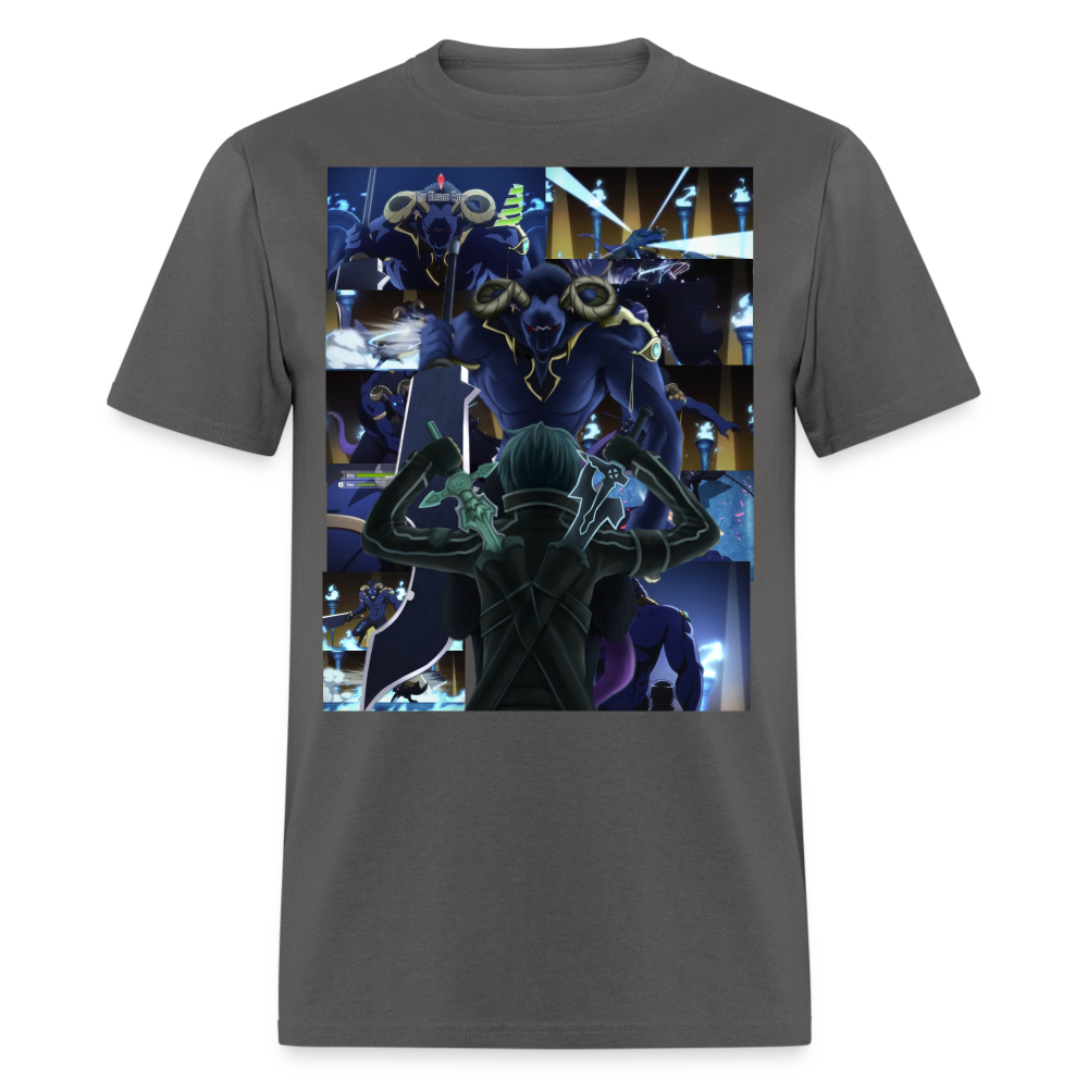 Sword Art Online Kirito vs The Gleam Eyes- T-Shirt - charcoal