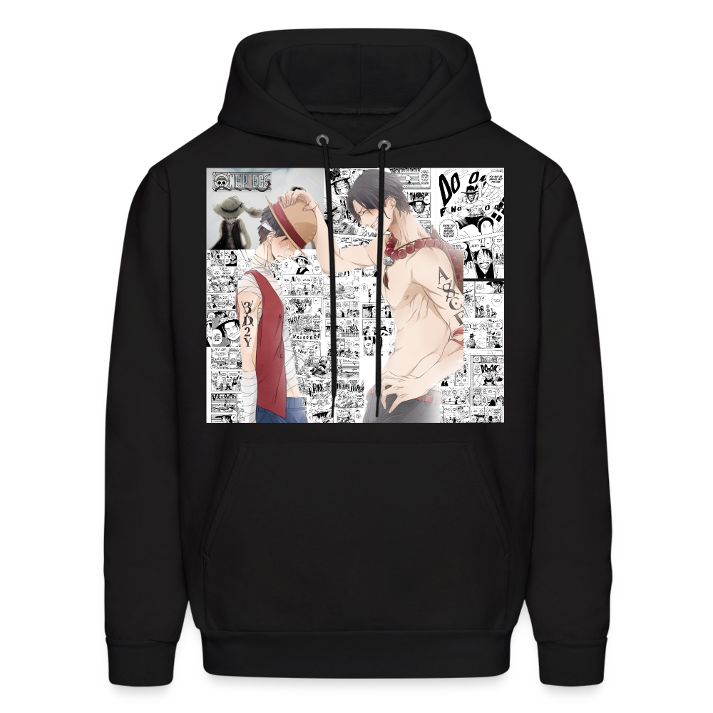 One Piece Brothers-Luffy&Ace Anime Hoodie - black