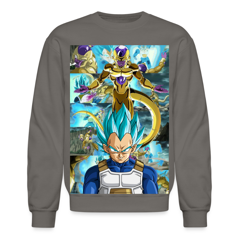 Super Saiyan Blue Vegeta vs Golden Frieza-Crewneck Sweatshirt - asphalt gray