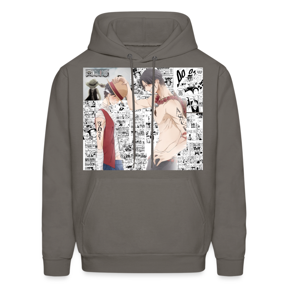 One Piece Brothers-Luffy&Ace Anime Hoodie - asphalt gray