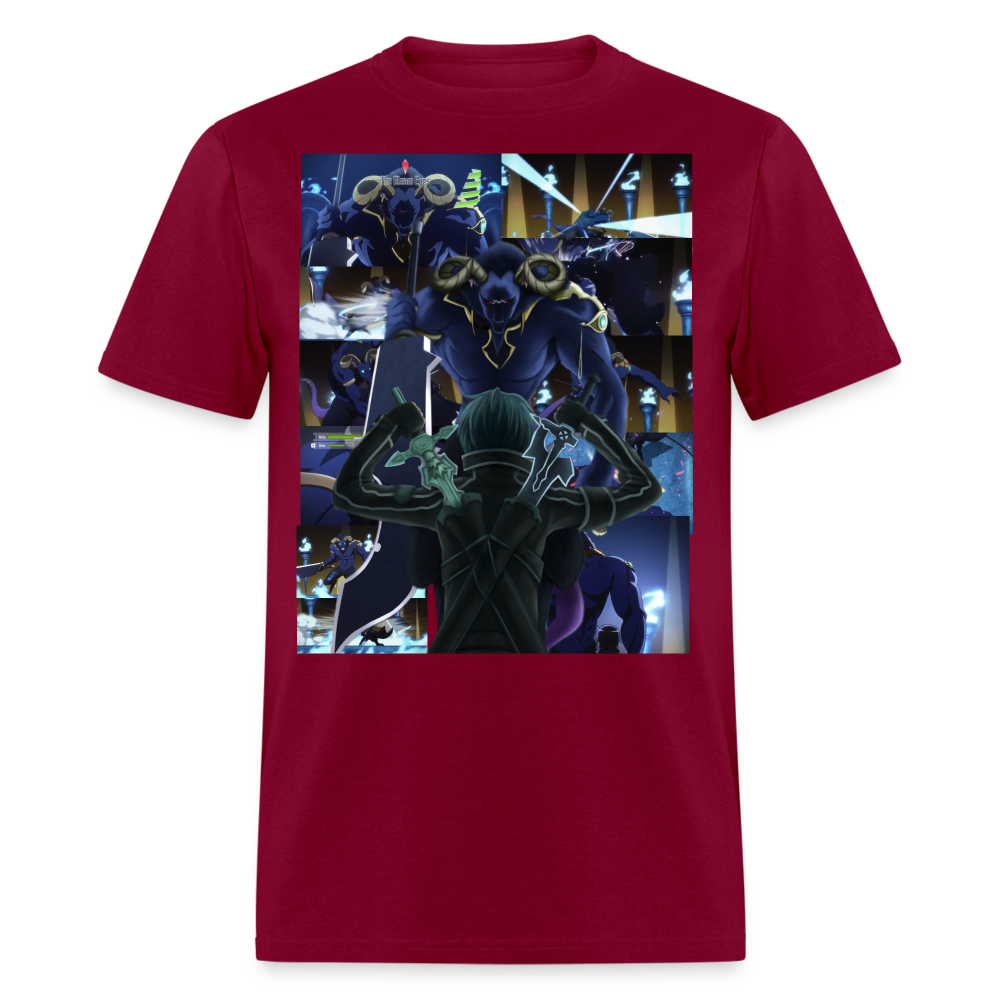 Sword Art Online Kirito vs The Gleam Eyes- T-Shirt - burgundy