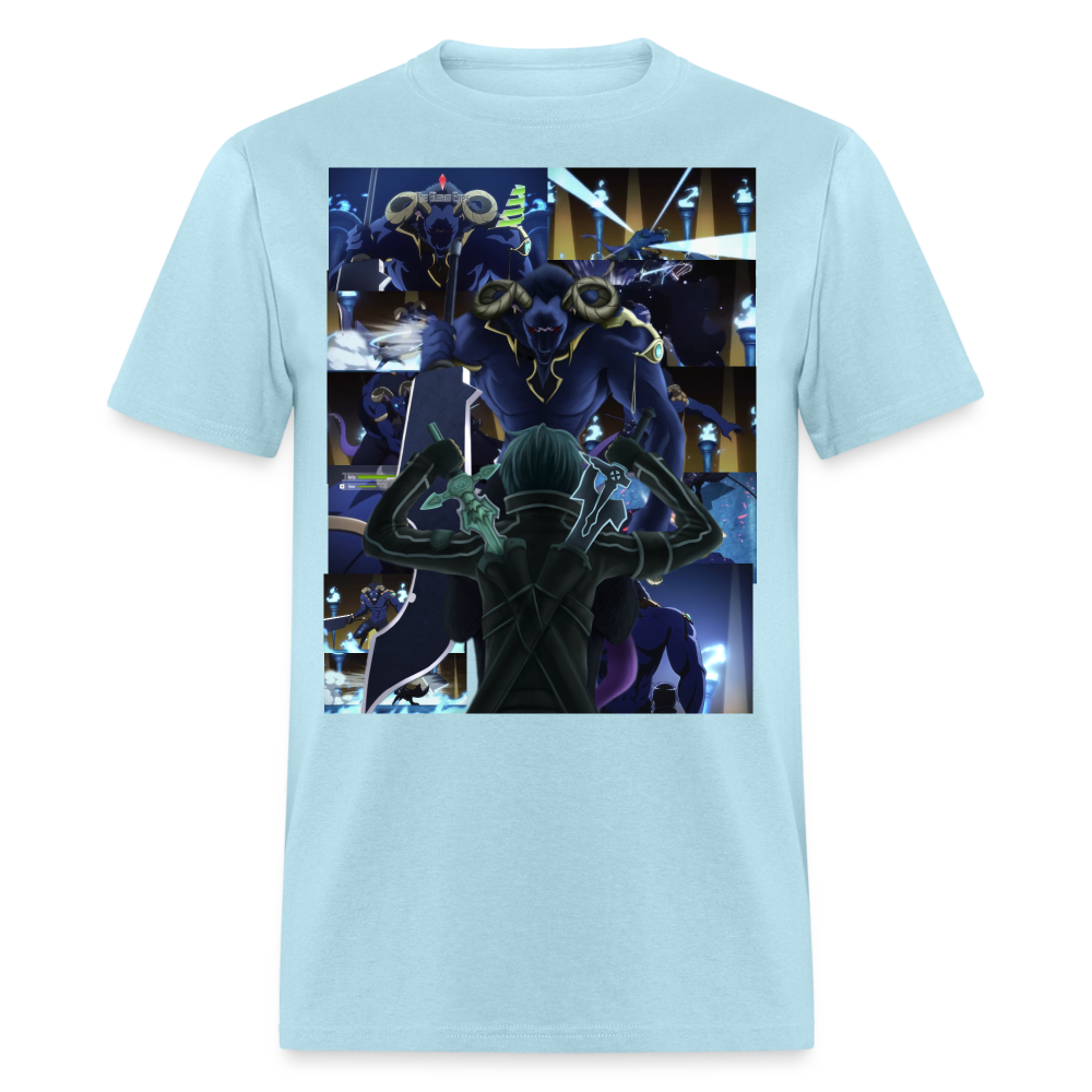 Sword Art Online Kirito vs The Gleam Eyes- T-Shirt - powder blue