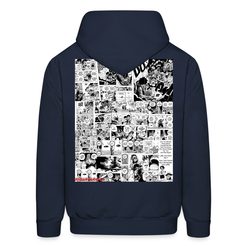 One Piece Brothers-Luffy&Ace Anime Hoodie - navy