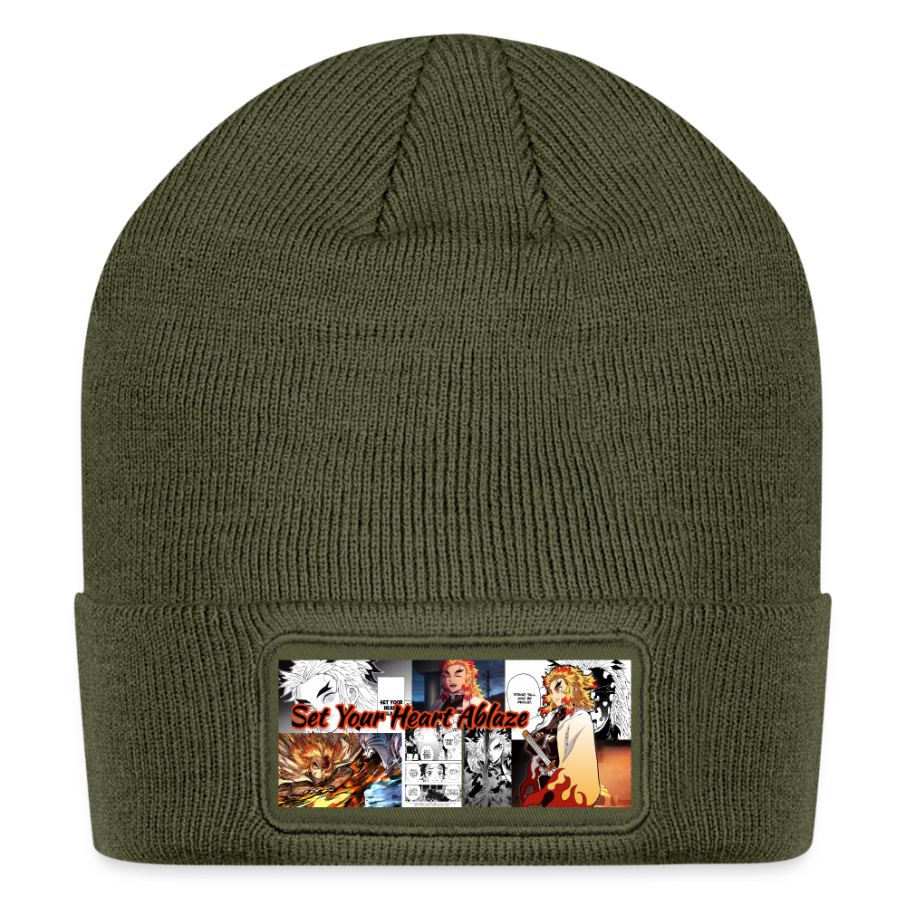 Patch Beanie- Demon Slayer Kyojuro - olive