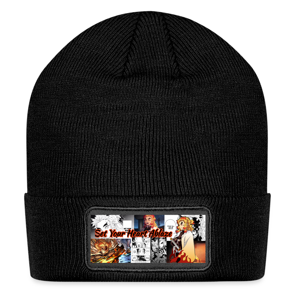 Patch Beanie- Demon Slayer Kyojuro - black