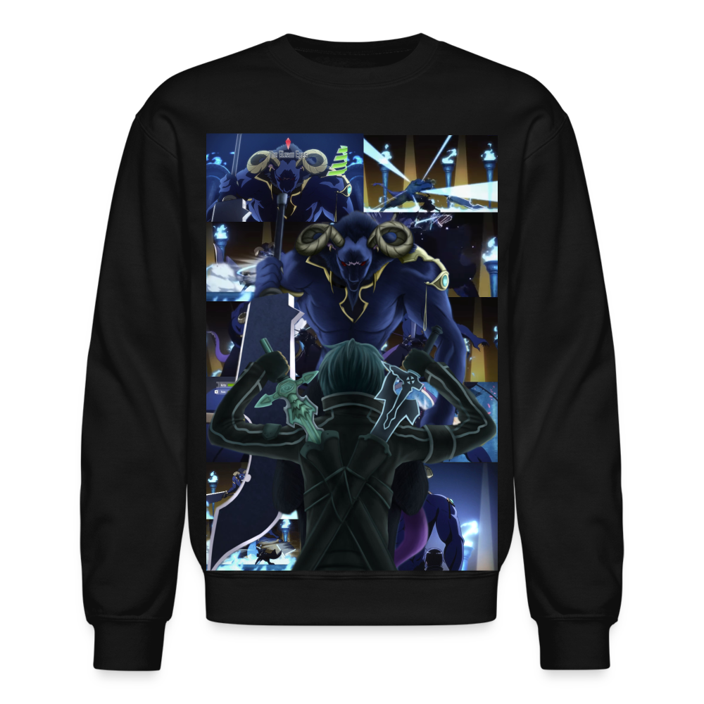 Sword Art Online Kirito vs The Gleam Eyes-Crewneck Sweatshirt - black