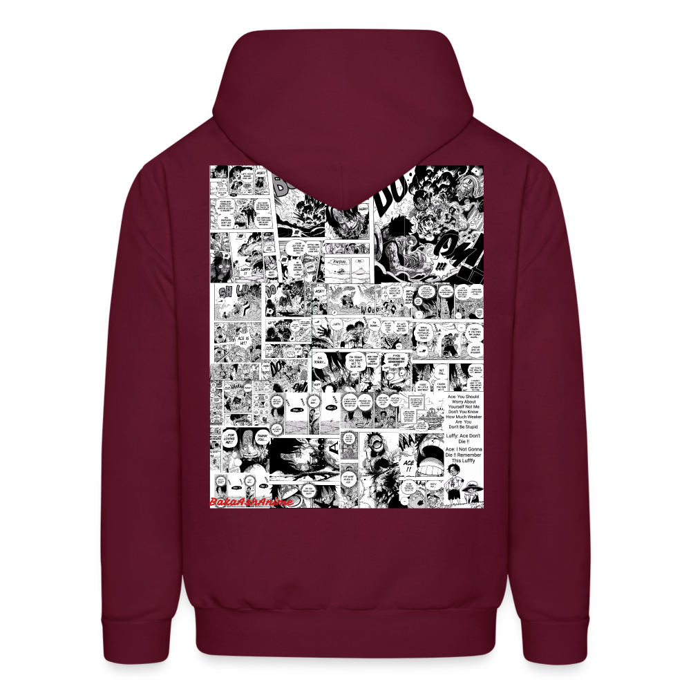 One Piece Brothers-Luffy&Ace Anime Hoodie - burgundy