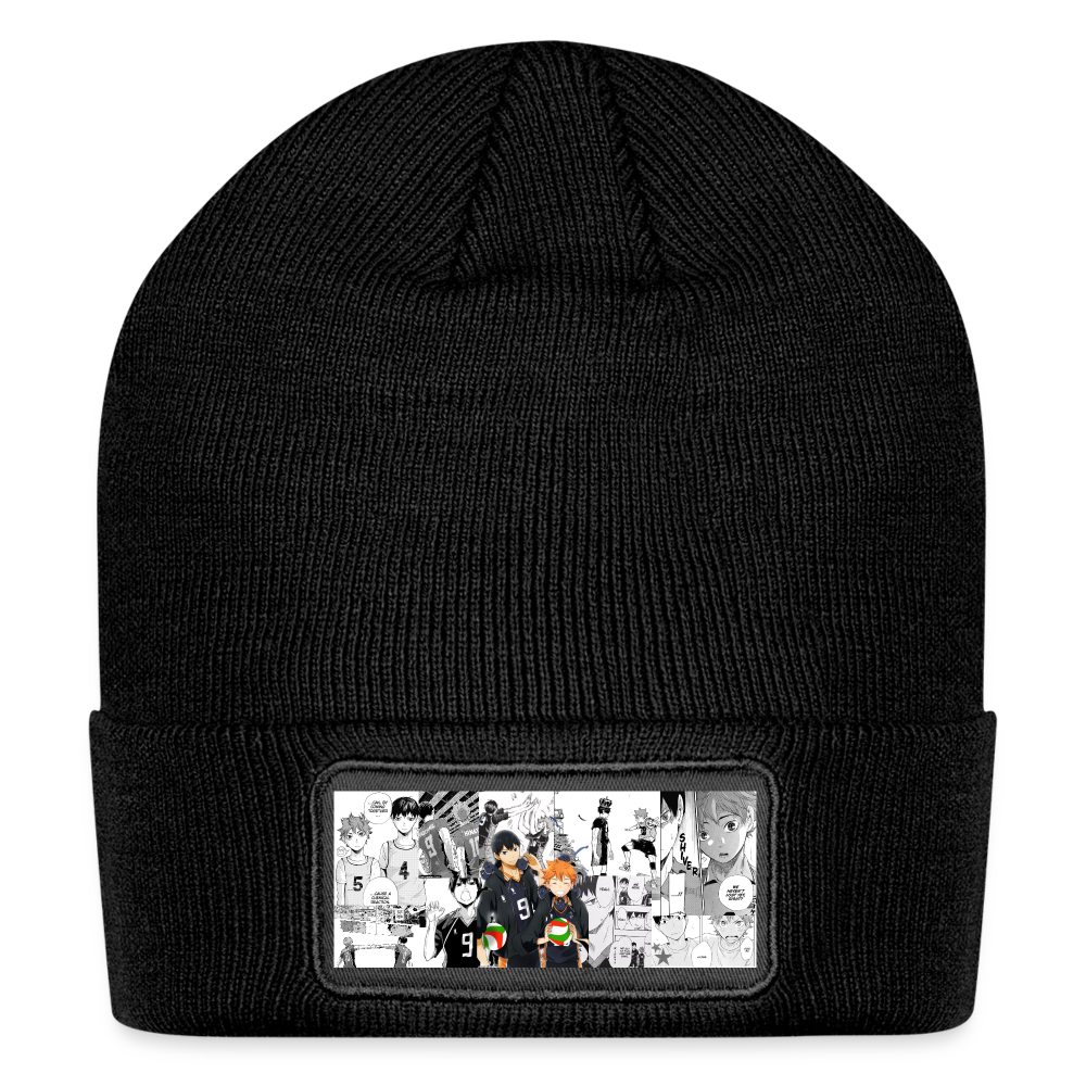 Patch Beanie-Hinata and Kageyama - black