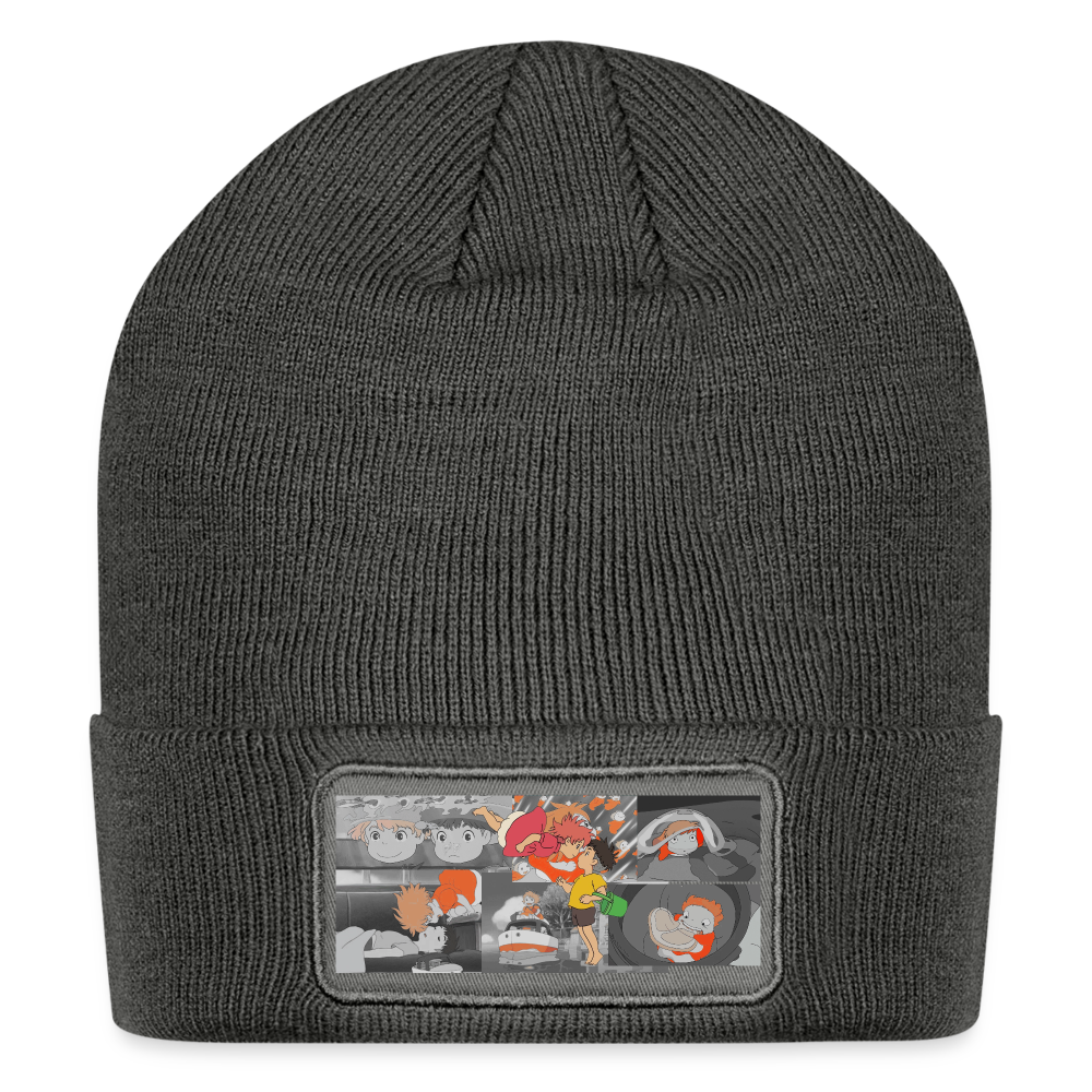 Patch Beanie - Ponyo - charcoal grey