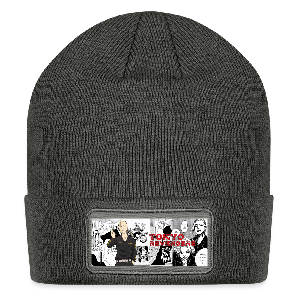 Patch Beanie - Tokyo Revengers Draken - charcoal grey