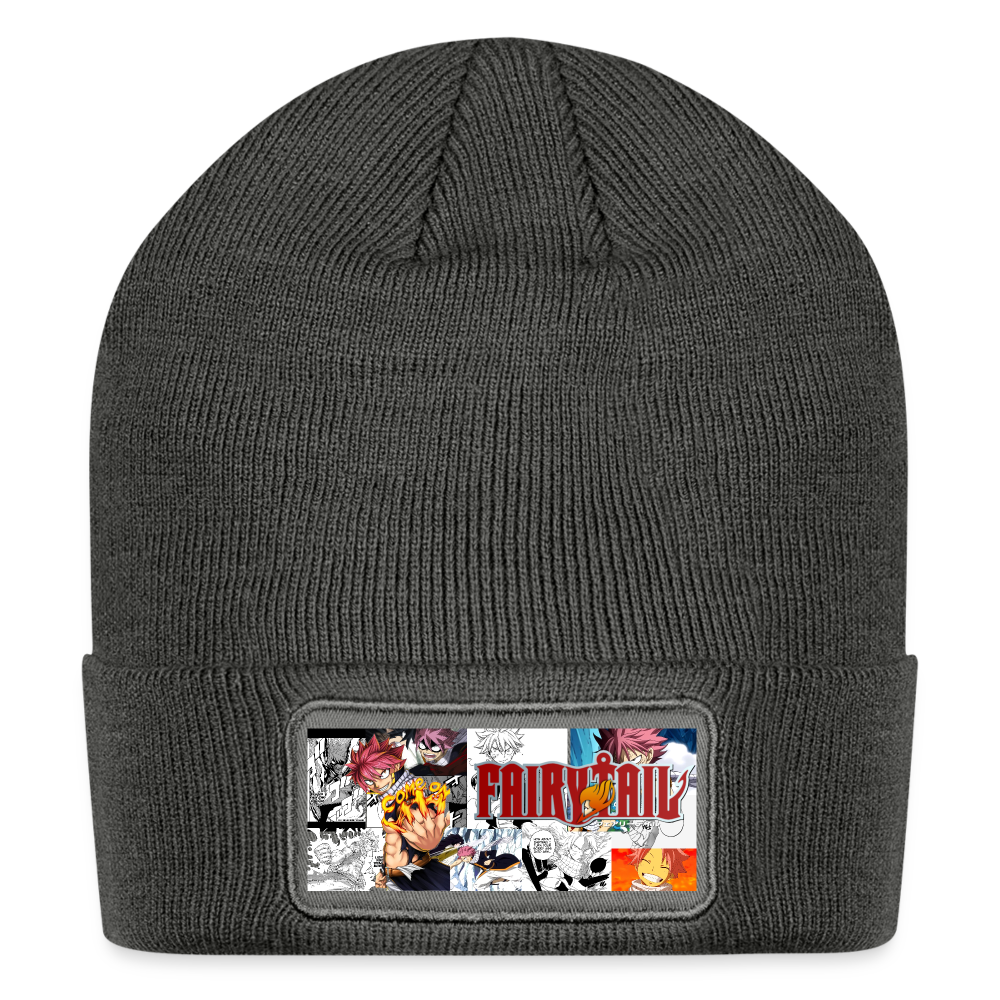 Patch Beanie- Fairy Tail- Natsu Dragneel - charcoal grey