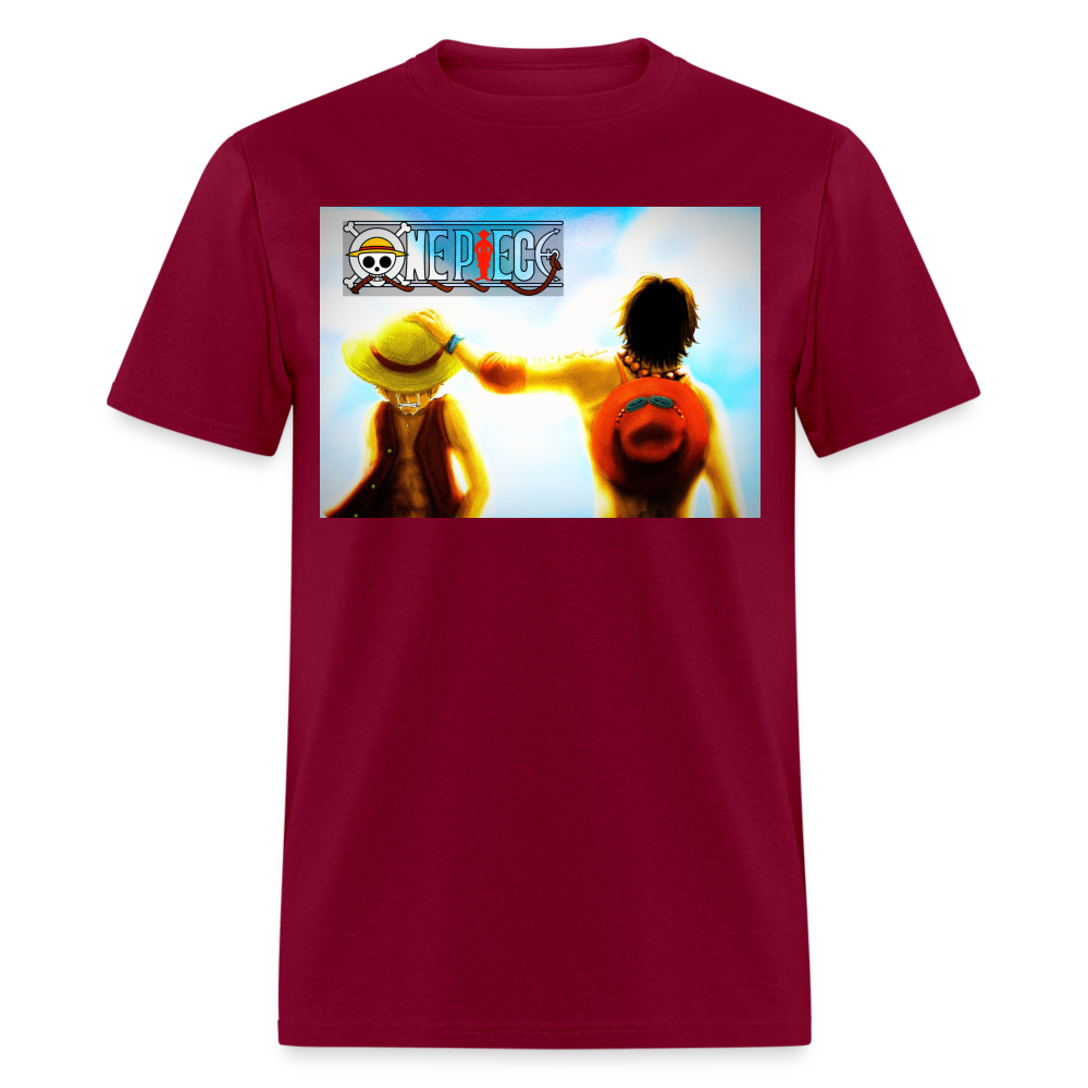 One Piece Brothers-Luffy & Ace-Classic T-Shirt - burgundy