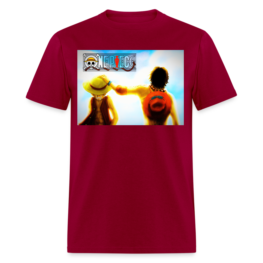 One Piece Brothers-Luffy & Ace-Classic T-Shirt - dark red